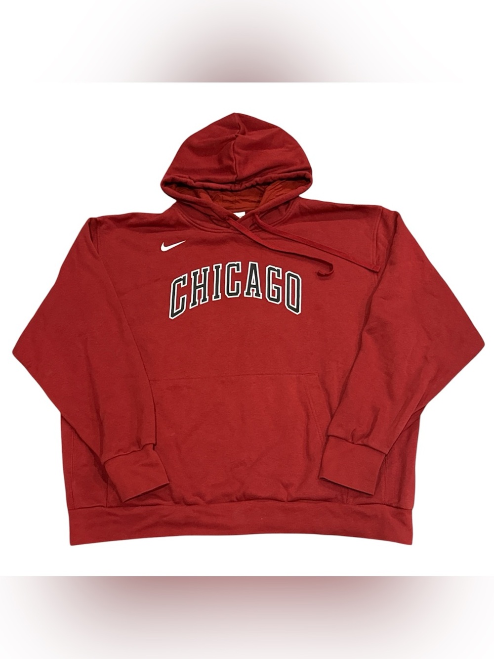 Nike Chicago Bulls City Edition Red Basketball Hoodie Sweatshirt Mens Size 2XL